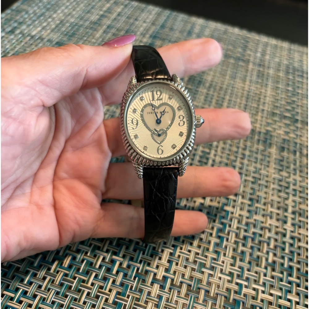 Judith Ripka Sterling Silver Mother of Pearl Watch with Adjustable Strap